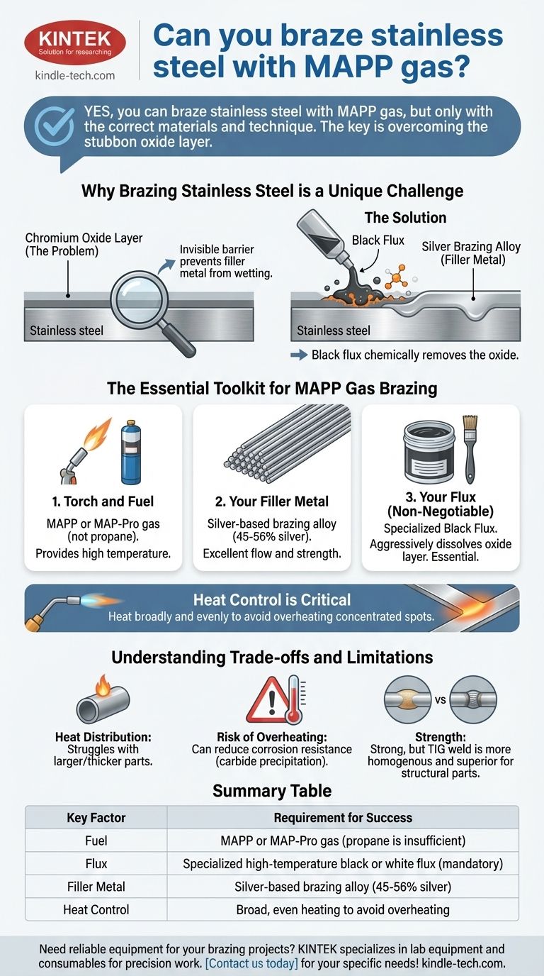Si può brasare l'acciaio inossidabile con gas MAPP? Sì, con il giusto flussante e la giusta tecnica. Guida Visiva