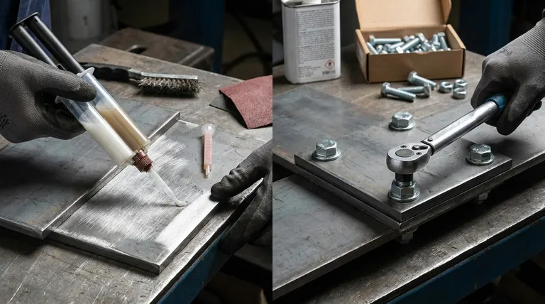 كيف تقوم بربط الفولاذ بالفولاذ بدون لحام؟ إتقان المواد اللاصقة الإنشائية والمثبتات الميكانيكية