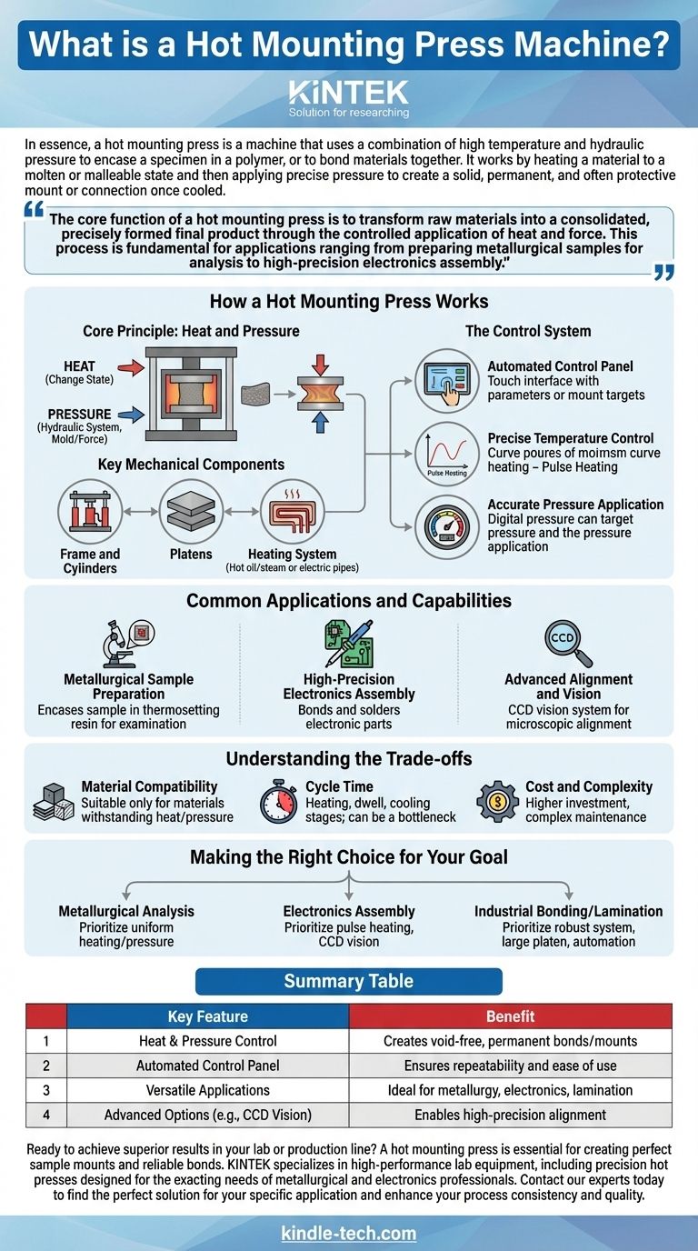 Cos'è una pressa a caldo per montaggio? Controllo di precisione per metallurgia e assemblaggio elettronico Guida Visiva