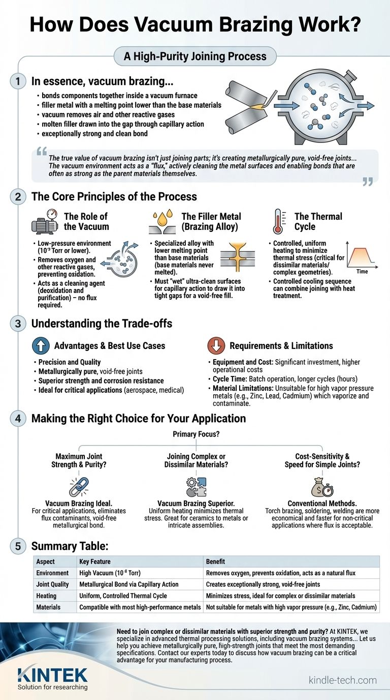 진공 브레이징은 어떻게 작동하나요? 탁월하고 플럭스 없는 금속 접합 달성 시각적 가이드