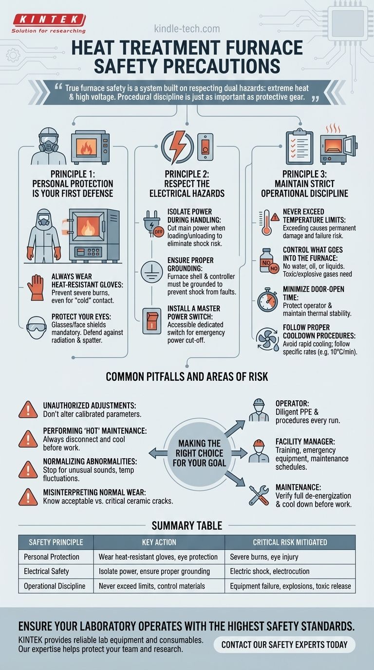 What are the safety precautions for heat treatment furnace? Protect Your Lab from Extreme Heat and High Voltage Visual Guide