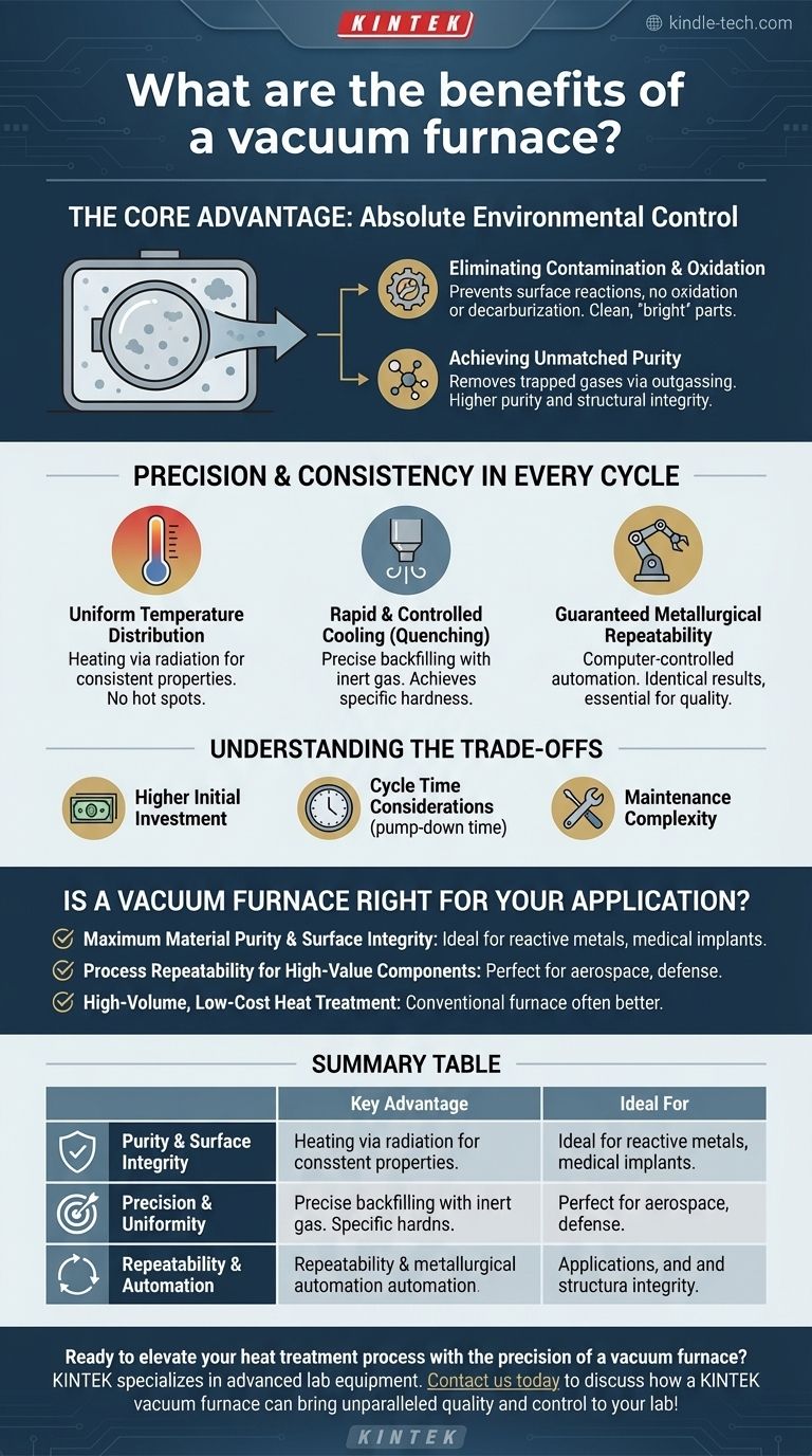 ما هي فوائد أفران التفريغ؟ تحقيق نقاء فائق للمواد وتحكم دقيق في العمليات دليل مرئي