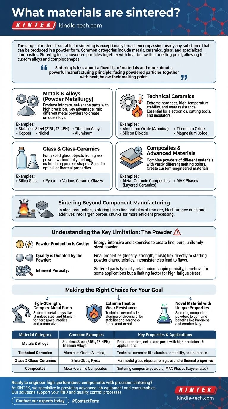¿Qué materiales se sinterizan? De metales a cerámicas, desbloqueando propiedades avanzadas de los materiales Guía Visual