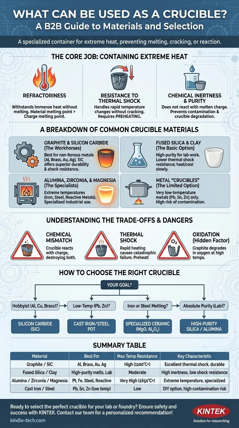 O que pode ser usado como cadinho? Combine o Material Certo com as Suas Necessidades de Fusão Guia Visual