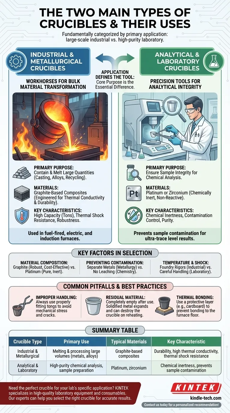 Quels sont les deux types de creusets et leurs utilisations ? Choisissez le bon creuset pour votre application Guide Visuel