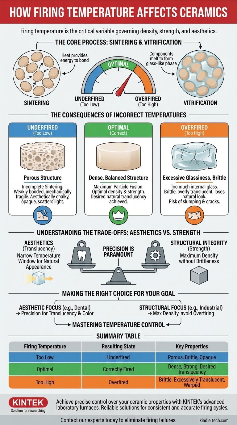 Wie beeinflusst die Brenntemperatur Keramiken? Meistern Sie den Schlüssel zu perfekter Festigkeit und Ästhetik Visuelle Anleitung