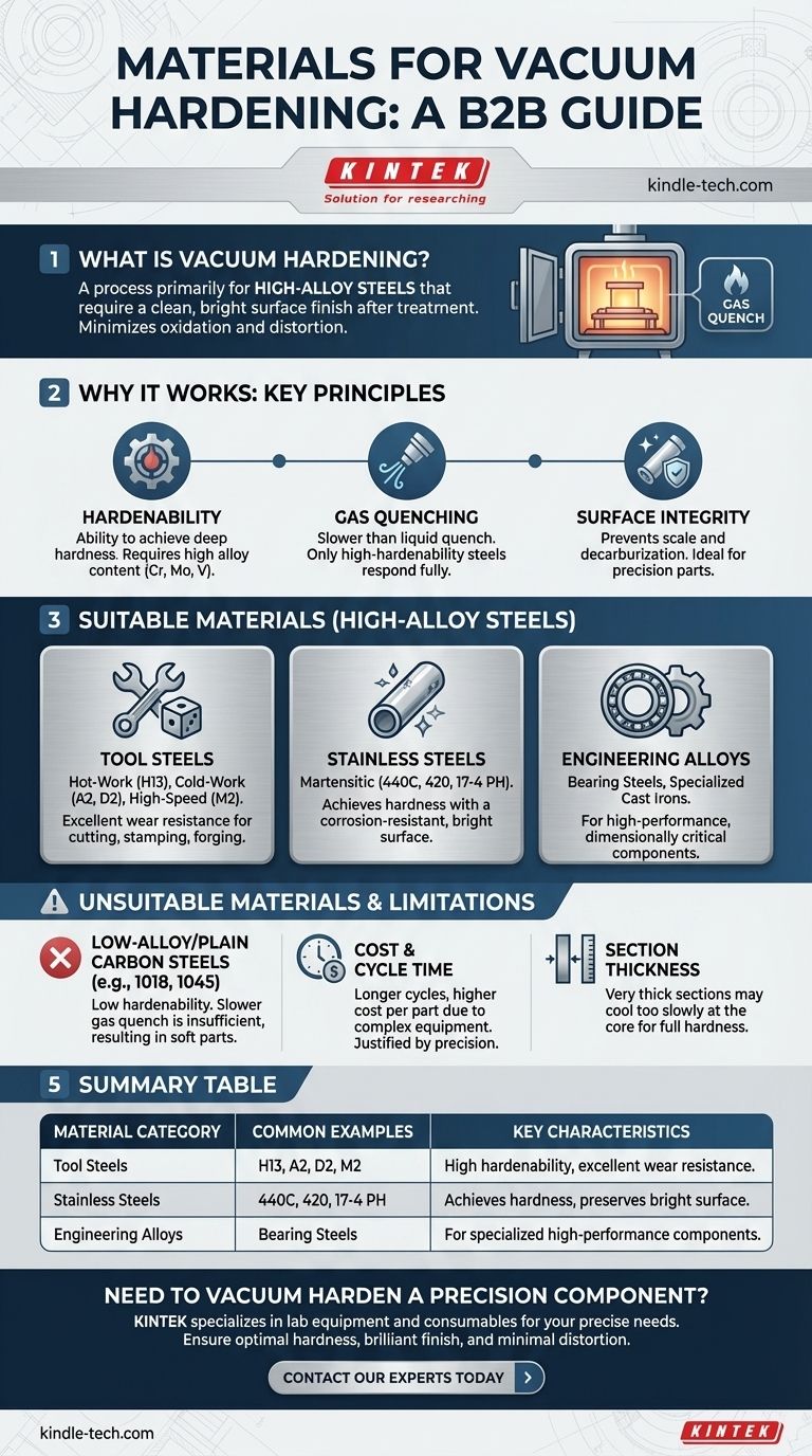 진공 경화에 사용되는 재료는 무엇인가요? 고성능 강재 선택 가이드 시각적 가이드