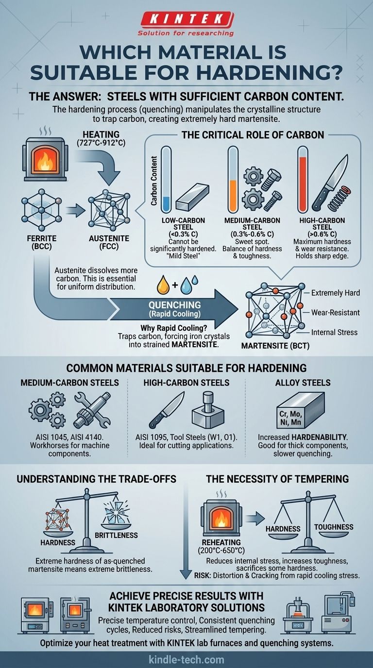 ¿Qué material es adecuado para el endurecimiento? La función crítica del contenido de carbono en la selección de acero Guía Visual