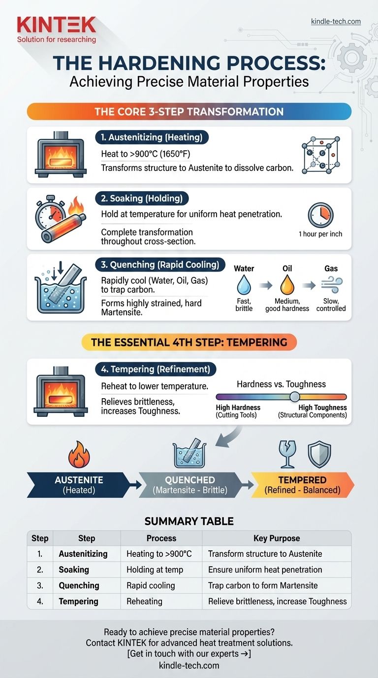 ما هي خطوات عملية التقسية؟ أتقن المعالجة الحرارية المكونة من 3 خطوات للحصول على قوة معدنية فائقة دليل مرئي