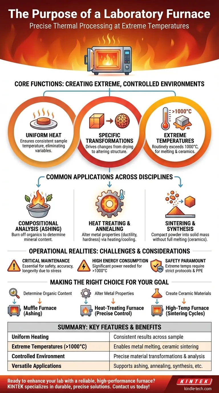 ¿Cuál es el propósito de un horno de laboratorio? Lograr un procesamiento preciso a alta temperatura Guía Visual