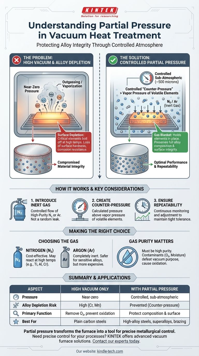 Что такое парциальное давление при вакуумной термообработке? Предотвращение истощения сплава и обеспечение металлургического контроля Визуальное руководство