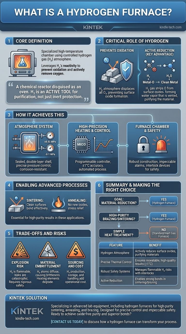 Cos'è un forno a idrogeno? Sblocca la lavorazione senza ossido per materiali superiori Guida Visiva