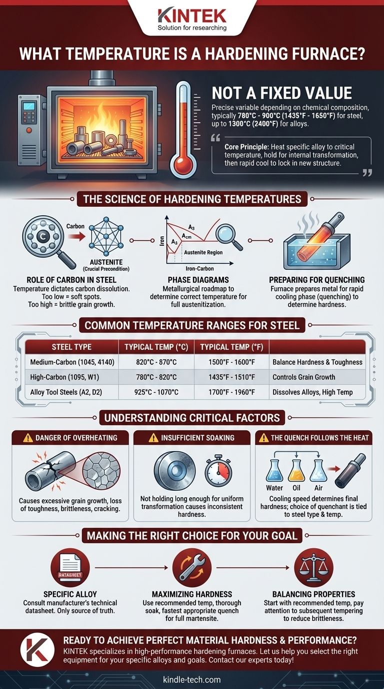 경화로의 온도는 얼마입니까? 우수한 금속 경도를 위한 정밀 열처리 달성 시각적 가이드