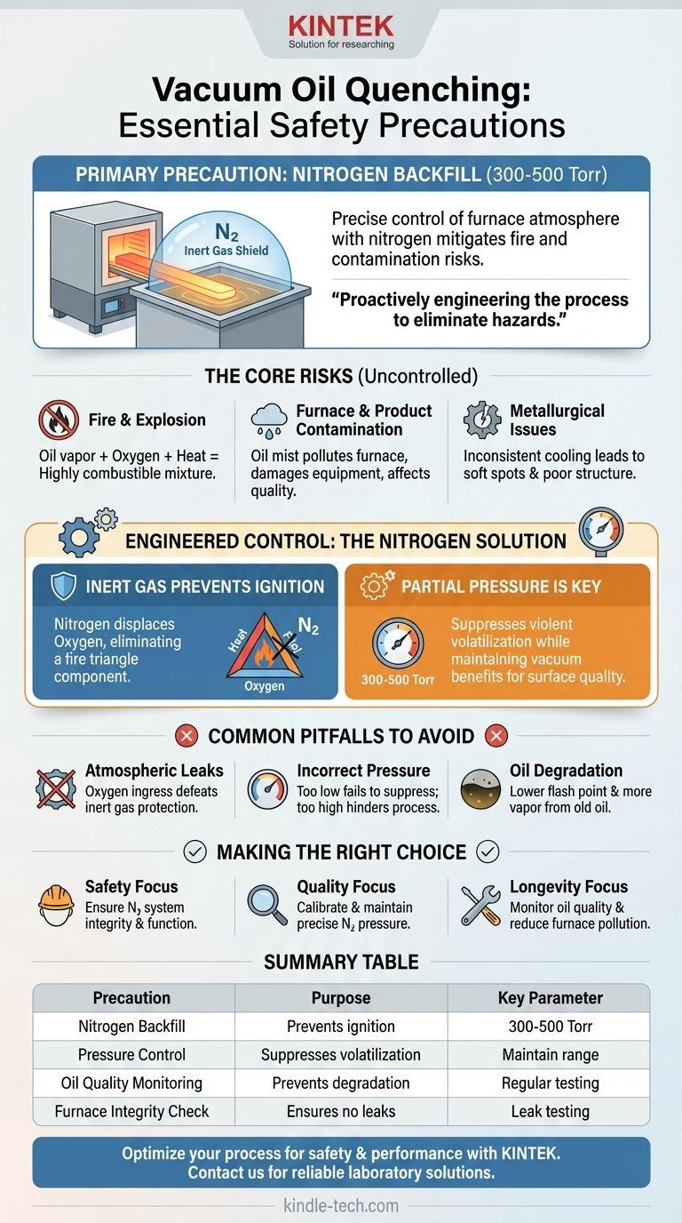 在淬火过程中，您需要考虑哪些安全预防措施？确保使用氮气控制进行安全的真空油淬火 图解指南