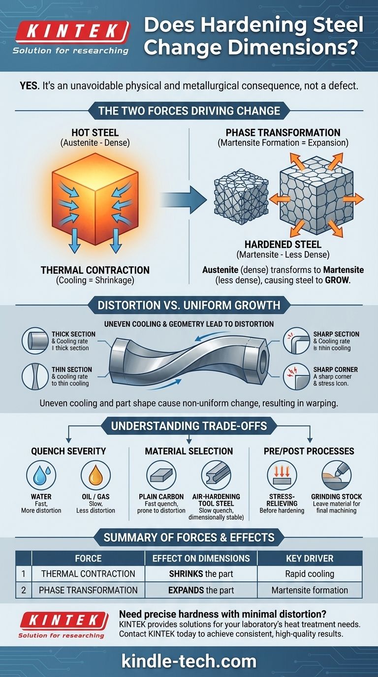 La tempra dell'acciaio modifica le dimensioni? Padroneggiare le Forze del Cambiamento Termico e Metallurgico Guida Visiva