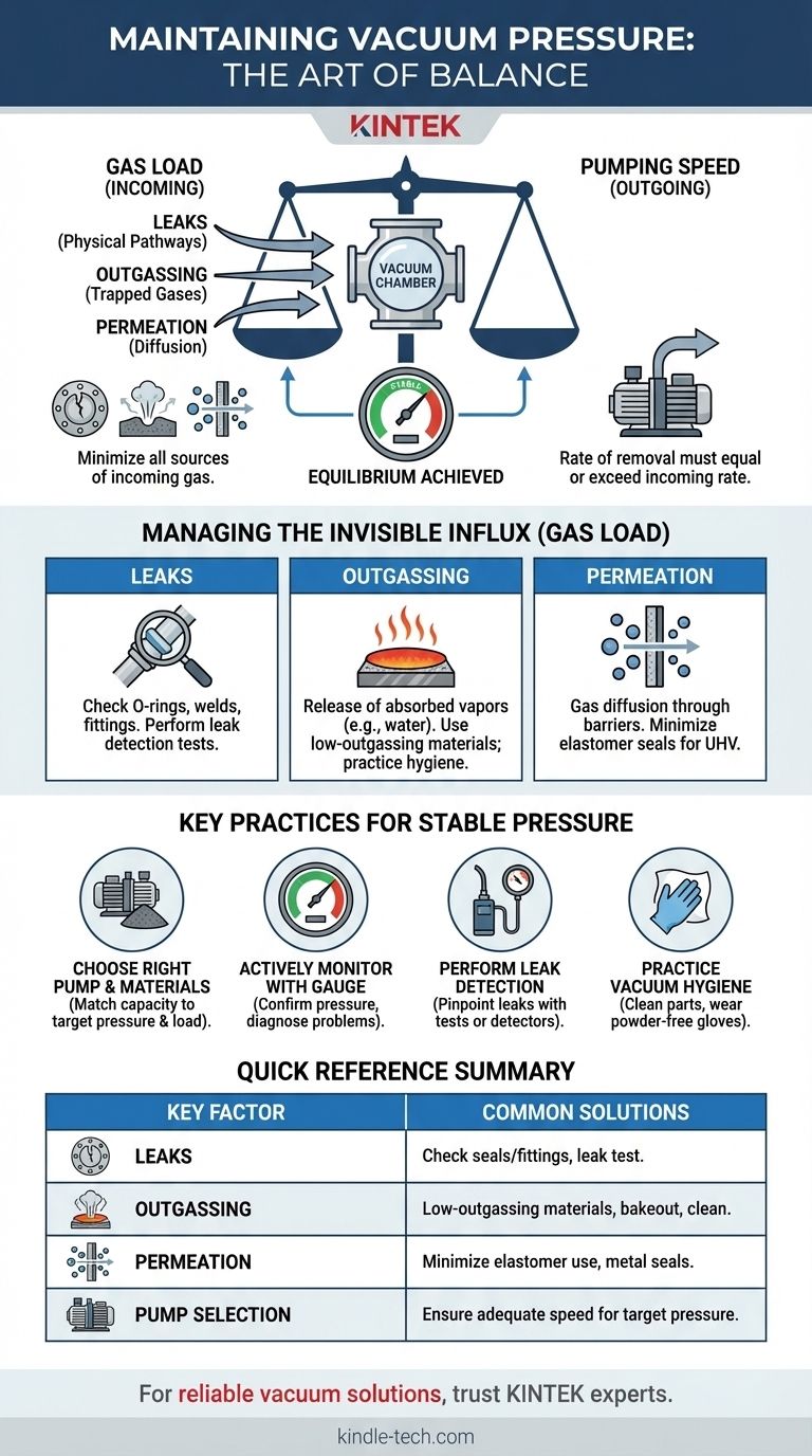 您如何维持真空压力？掌握气体去除与气体负荷之间的平衡，以实现稳定的性能。 图解指南