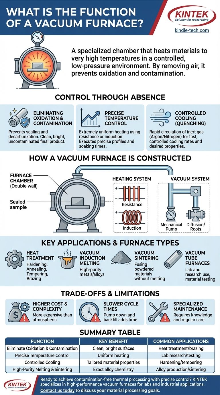 ما هي وظيفة الفرن الفراغي؟ تحقيق معالجة حرارية عالية النقاء وخالية من التلوث دليل مرئي