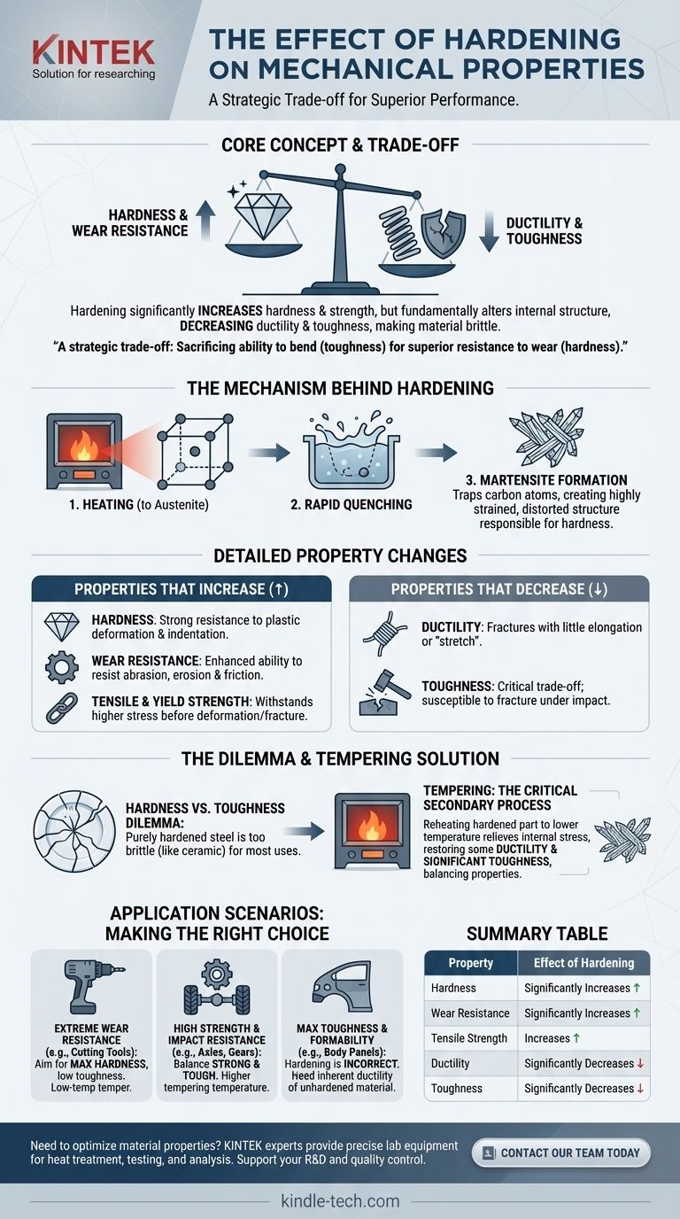 Qual è l'effetto dell'indurimento sulle proprietà meccaniche? Una guida alla resistenza vs. tenacità Guida Visiva