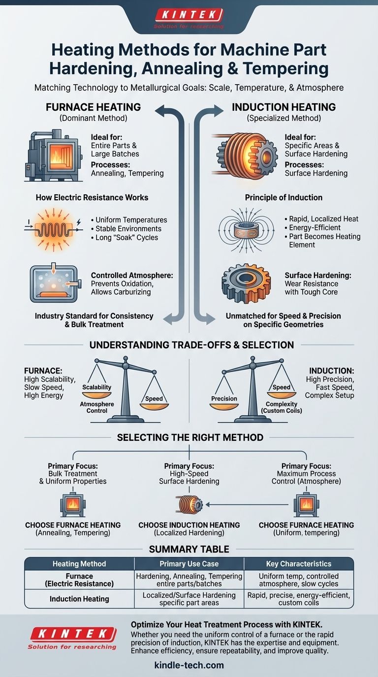 Which type of heating is normally used for hardening annealing and tempering of machine parts? Visual Guide