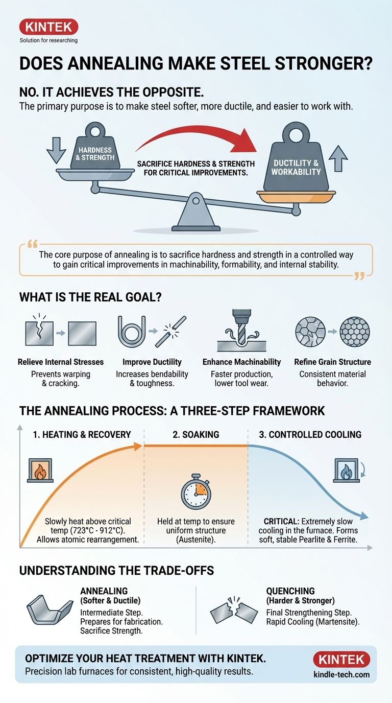 어닐링은 강철을 더 강하게 만드나요? 이 열처리의 진정한 목적을 알아보세요 시각적 가이드