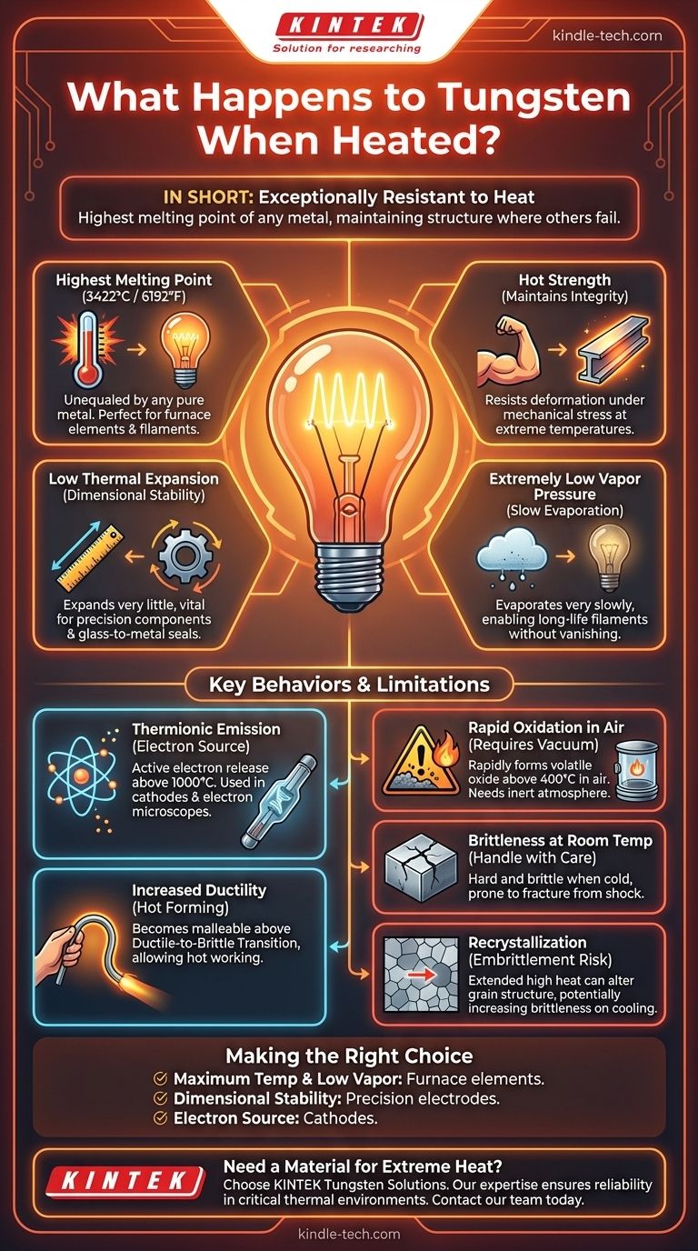 What happens to tungsten when heated? Discover Its Extreme Heat Resistance and Unique Properties Visual Guide