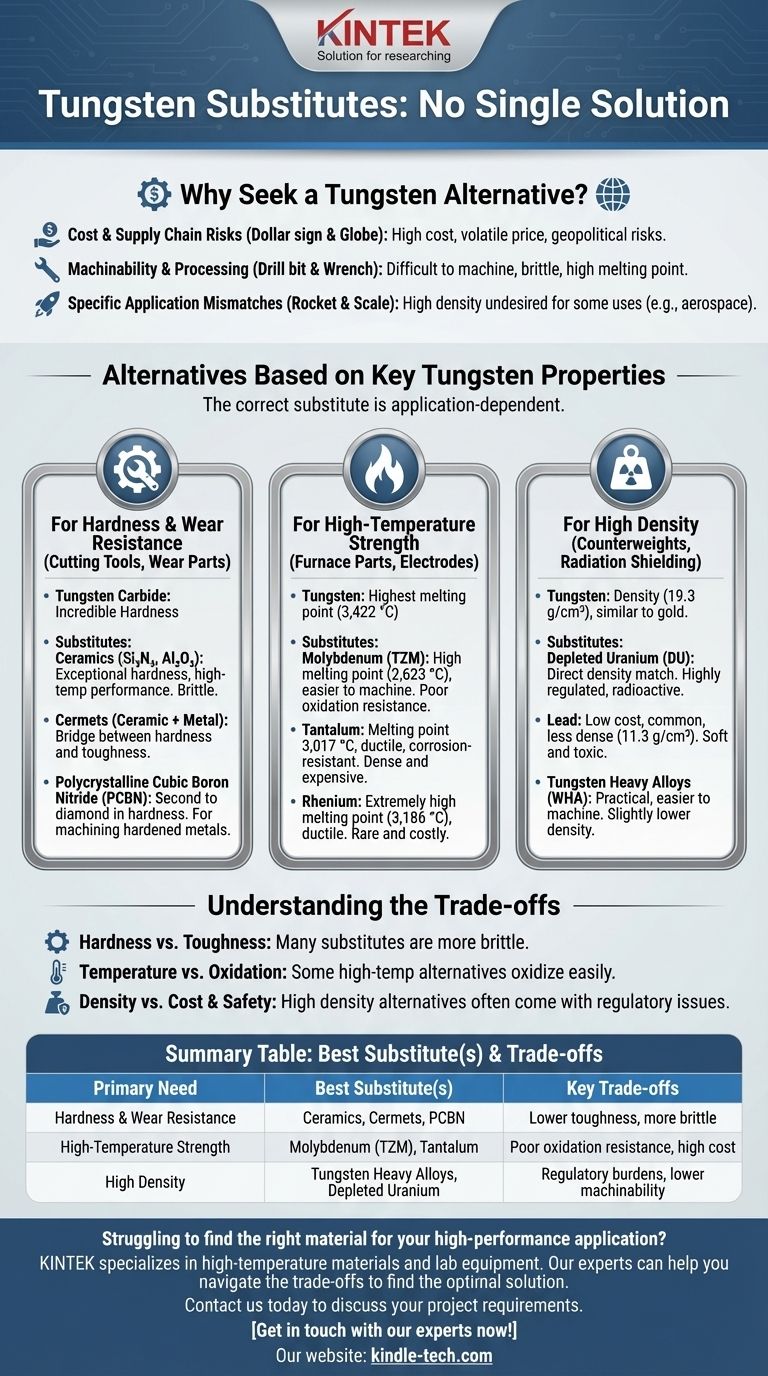 Quel est le meilleur substitut pour le tungstène ? Choisissez le bon matériau pour votre application Guide Visuel