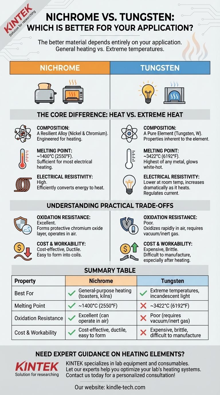 Quel est le meilleur entre le nichrome et le tungstène ? Choisissez le bon élément chauffant pour votre application Guide Visuel