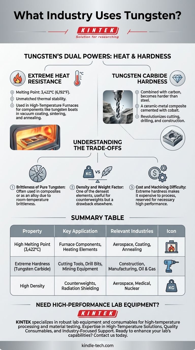 Quale settore utilizza il tungsteno? Sfruttare il calore estremo e la durezza per applicazioni industriali Guida Visiva