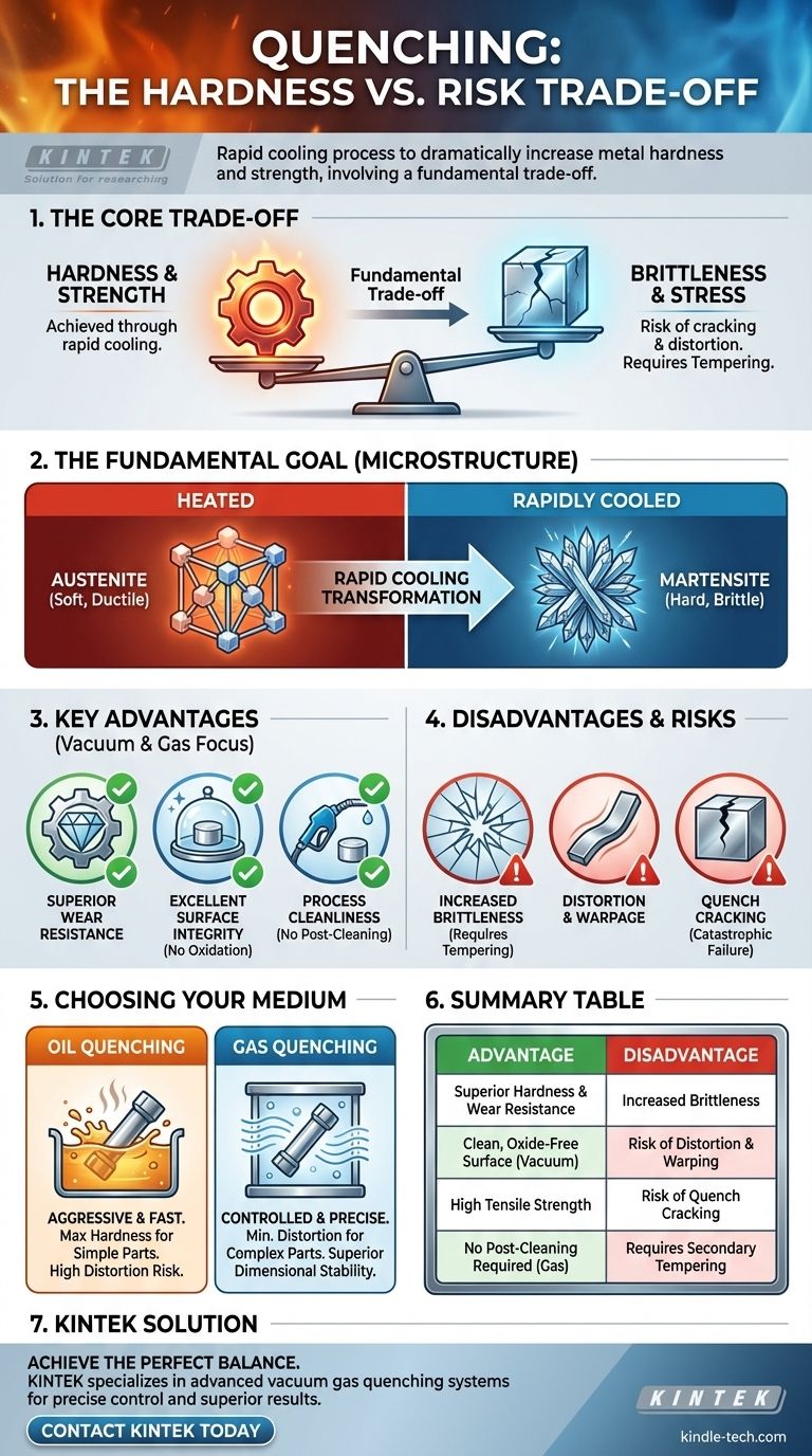What is the advantage and disadvantage of quenching? Maximize Hardness vs. Manage Brittleness and Distortion Visual Guide