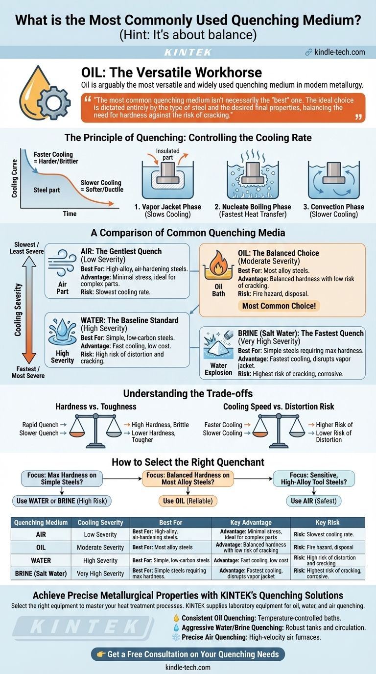 ما هو وسط الإخماد الأكثر شيوعًا؟ اكتشف لماذا يُعد الزيت بمثابة العمود الفقري في علم الفلزات دليل مرئي