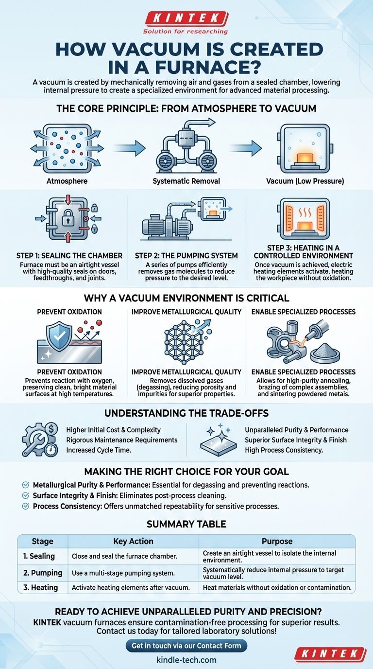 Wie wird in einem Ofen ein Vakuum erzeugt? Ein Leitfaden zur Erzielung einer kontaminationsfreien Wärmebehandlungsumgebung Visuelle Anleitung