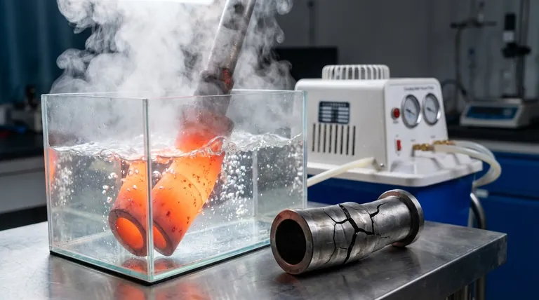 将零件在水中快速淬火的主要缺点是什么?开裂和变形的风险很高