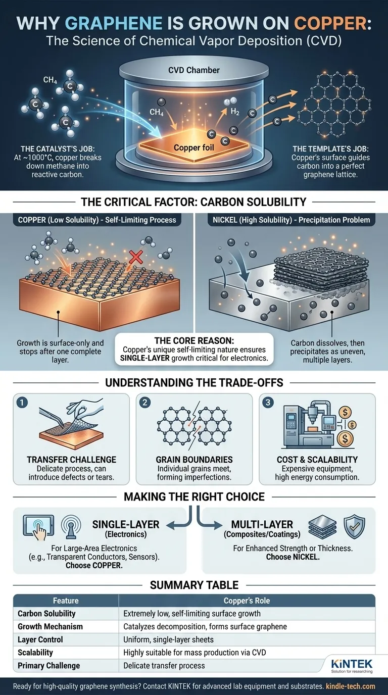 구리 위에서 그래핀을 성장시키는 이유는 무엇일까요? 대규모 단일층 생산의 열쇠 시각적 가이드