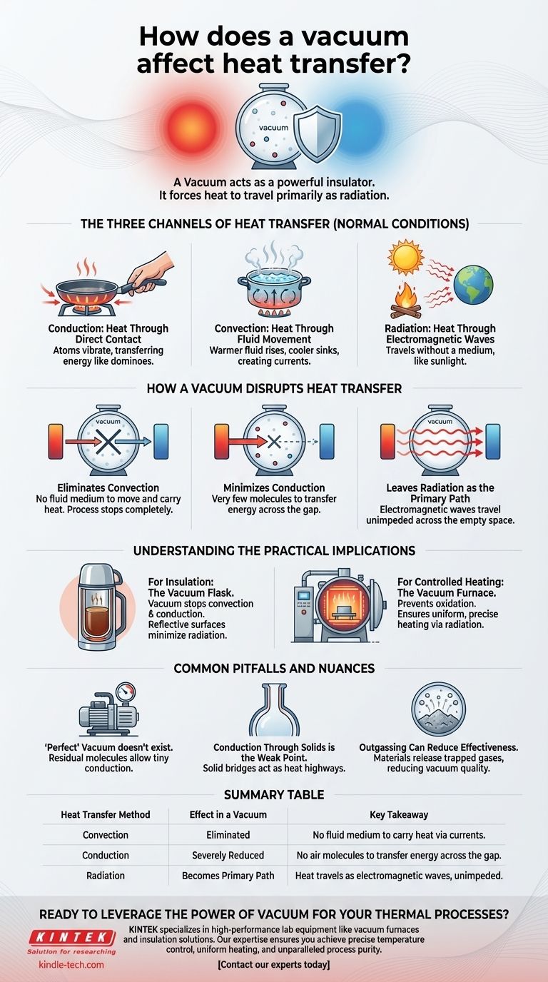 Como um vácuo afeta a transferência de calor? Domine o Controle Térmico Preciso em Seu Laboratório Guia Visual