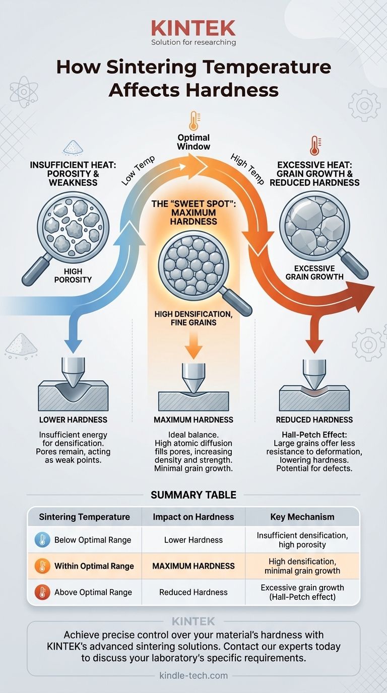 소결 온도는 경도에 어떤 영향을 미치나요? 최대 재료 강도를 위해 최적화하세요 시각적 가이드