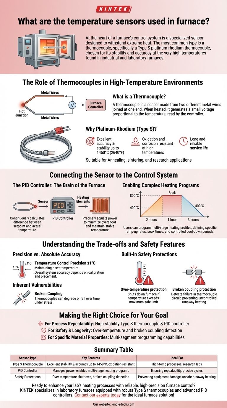 Quels sont les capteurs de température utilisés dans les fours ? Obtenez un contrôle précis avec les thermocouples de type S Guide Visuel