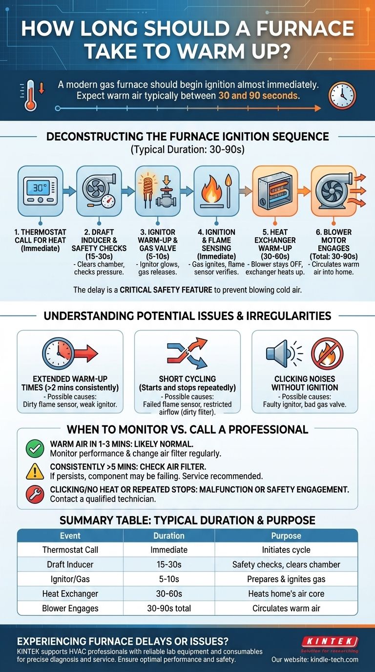 How long should a furnace take to warm up? Understanding the Normal 1-3 Minute Ignition Sequence Visual Guide