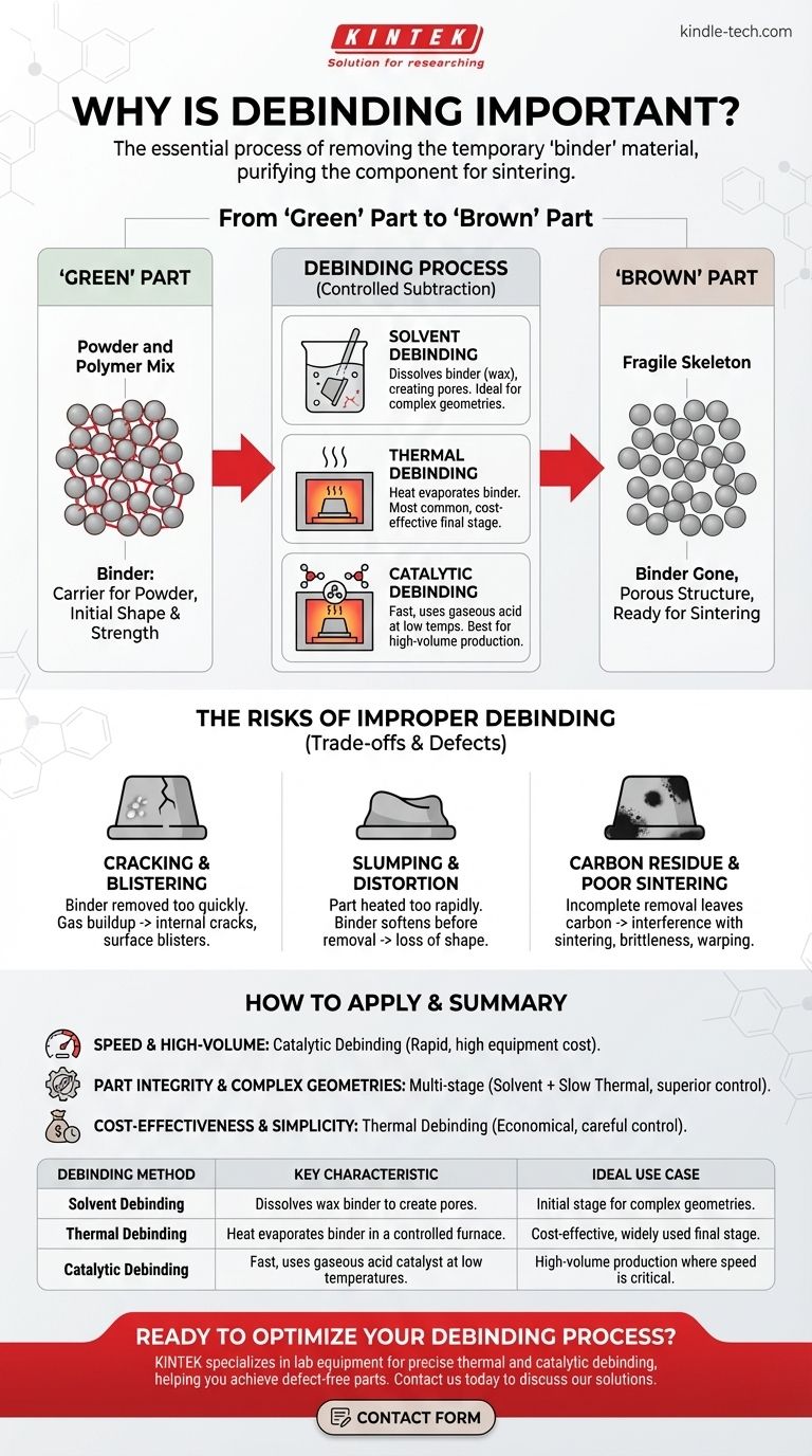 탈지(Debinding)는 왜 중요할까요? 단단하고 밀도 높은 금속 및 세라믹 부품을 위한 핵심 단계 시각적 가이드