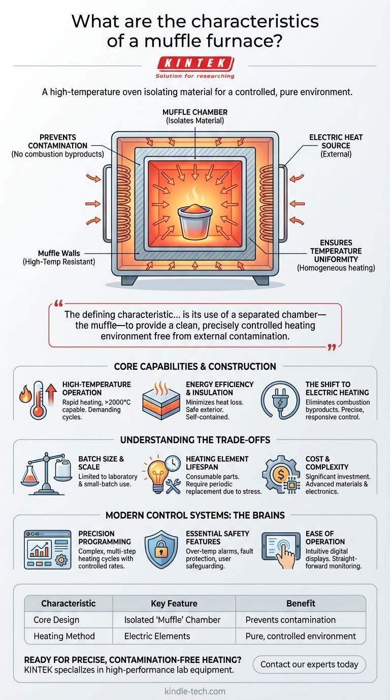 Quais são as características de um forno mufla? Um Guia para Aquecimento Preciso e Livre de Contaminação Guia Visual