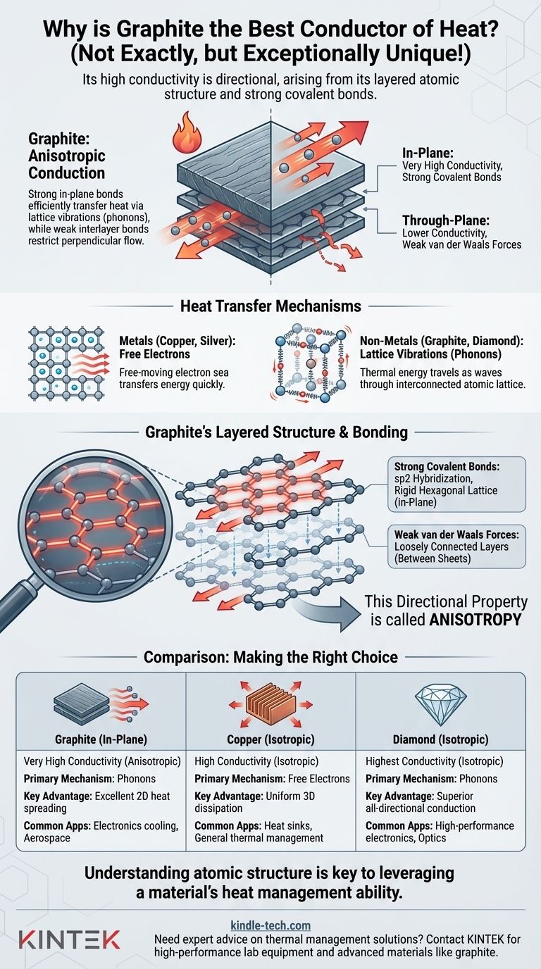 흑연이 열을 가장 잘 전달하는 물질인 이유는 무엇일까요? 방향성 열 우수성 이해하기 시각적 가이드