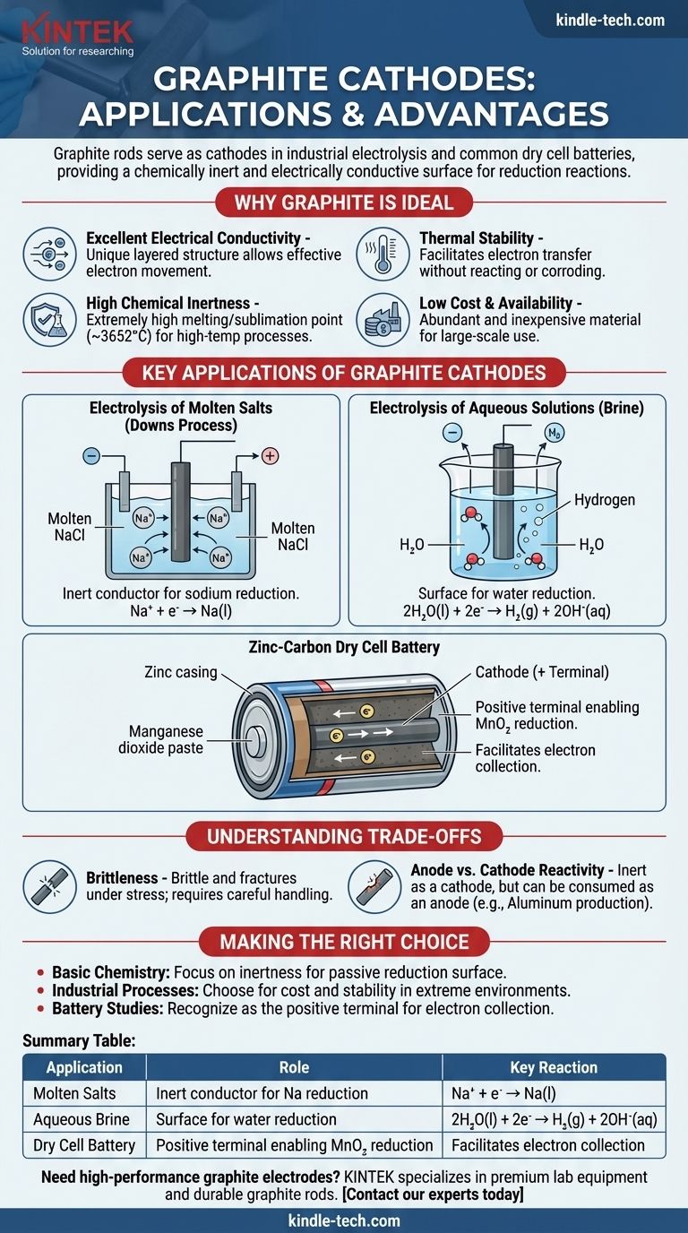 What uses a graphite rod as a cathode? Key Applications in Electrolysis & Batteries Visual Guide