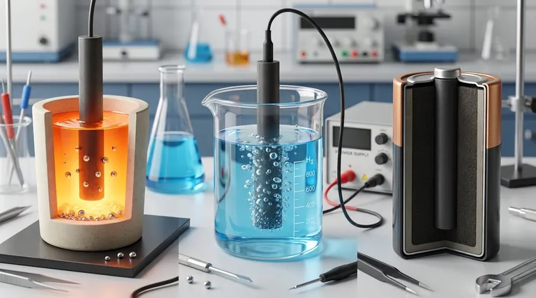 什么使用石墨棒作为阴极?电解和电池中的关键应用