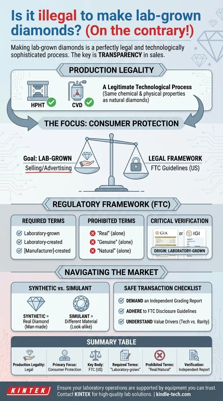 ラボグロウンダイヤモンドの製造は違法ですか？合法性と透明性に関する真実 ビジュアルガイド