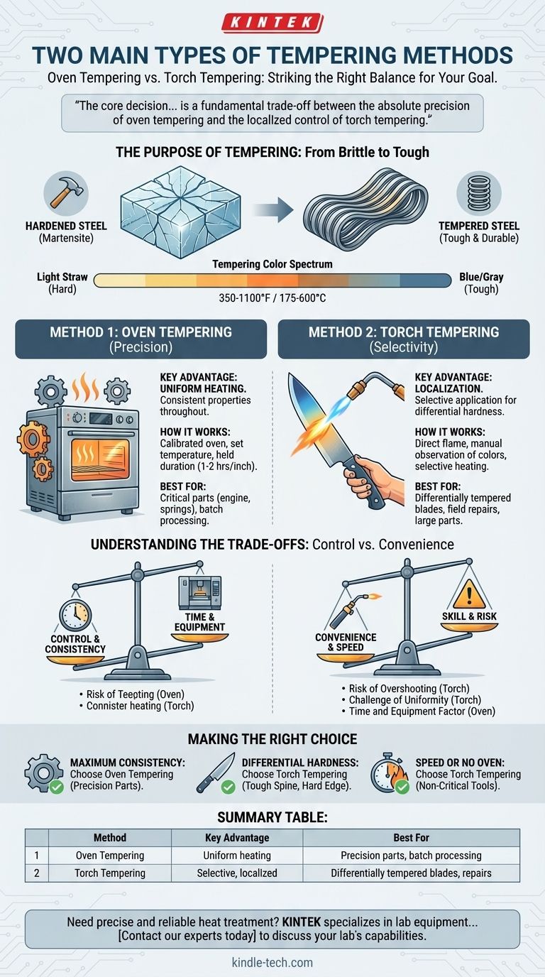 Quels sont les deux principaux types de méthodes de revenu ? Choisissez entre la précision du four et le contrôle au chalumeau Guide Visuel