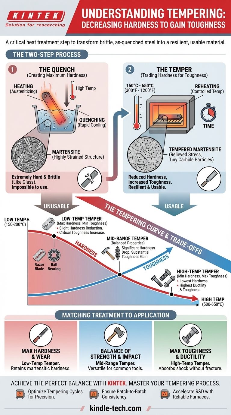 ¿Por qué el revenido aumenta la dureza? La compensación crucial para lograr la tenacidad Guía Visual