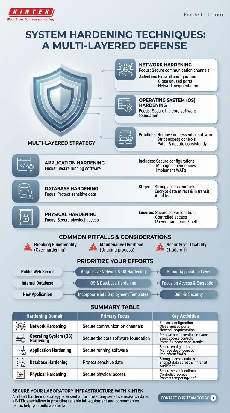 Quanti tipi di tecniche di hardening esistono? Spiegazione di una strategia di sicurezza a più livelli Guida Visiva