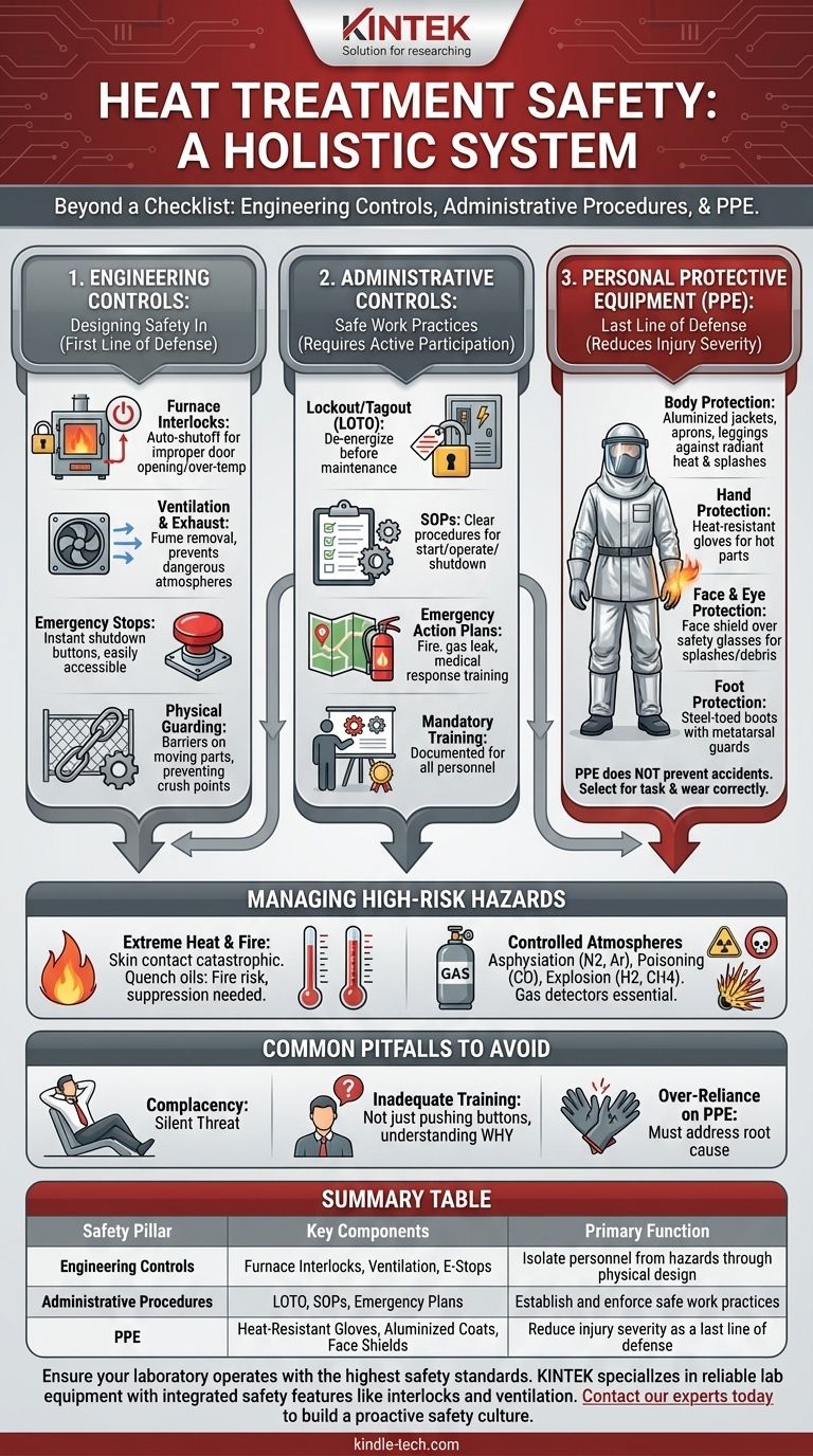 ما هي احتياطات السلامة في عملية المعالجة الحرارية؟ دليل للضوابط الهندسية والإدارية ومعدات الوقاية الشخصية دليل مرئي