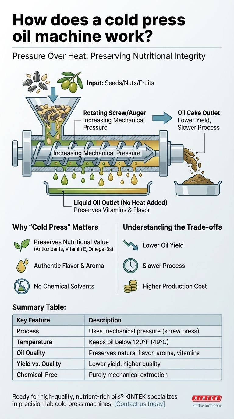 Come funziona una macchina per l'estrazione a freddo? Conservare nutrienti e sapore con l'estrazione meccanica Guida Visiva