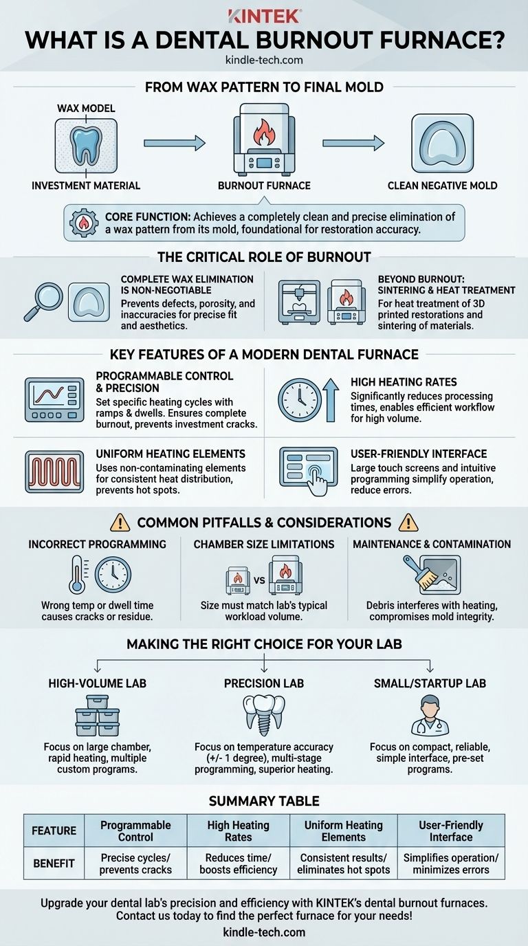 What is a dental burnout furnace? Achieve Precision in Every Dental Restoration Visual Guide