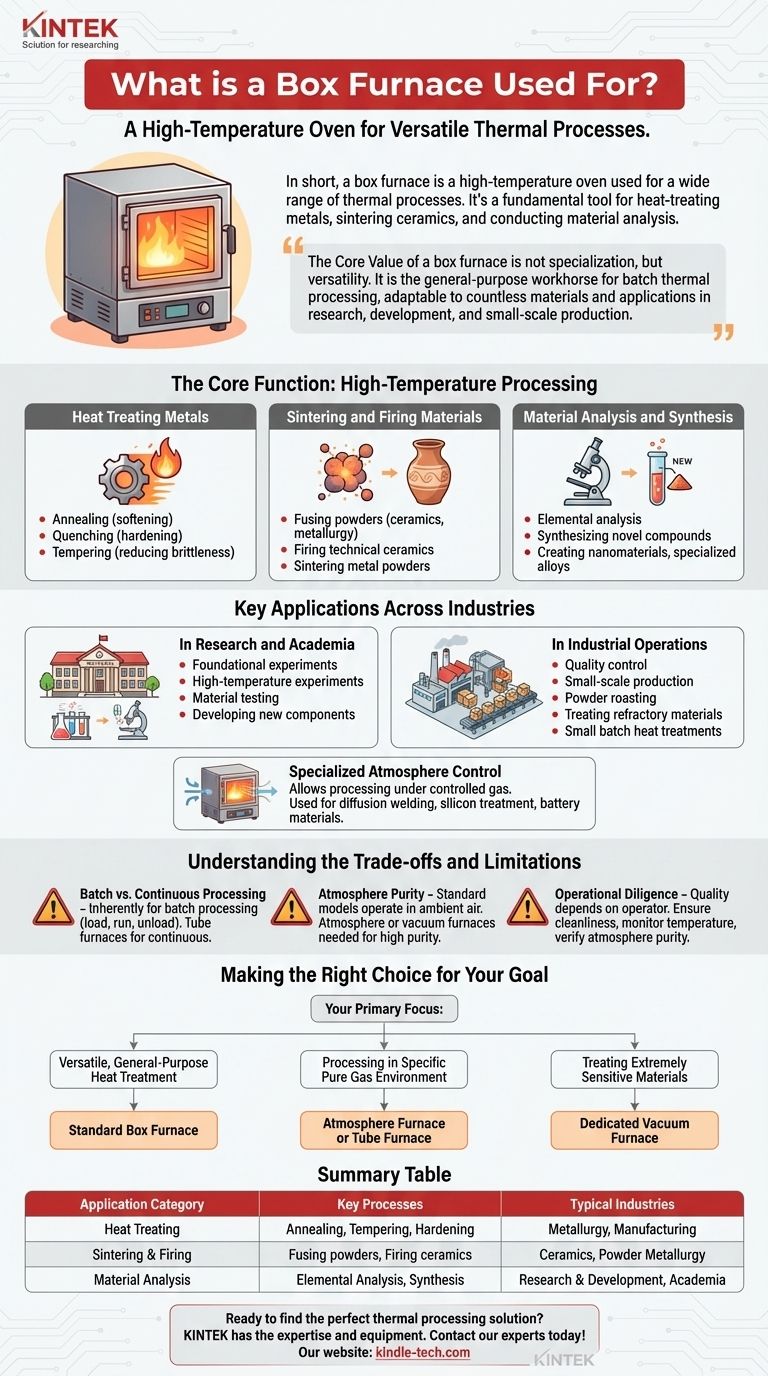 What is a box furnace used for? A Versatile Tool for Heat Treatment, Sintering & Analysis Visual Guide